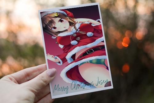 Anime Christmas Card, Personalized Card for Christmas